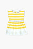 Boboli Satin Yellow Stripe Dress