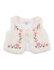 Fox & Finch Handmade Embroidered Fur Vest - Cloud (Size 3M-5Y)