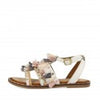 WHITE SANDALS WITH PINK AND GREY POMPONS FOR GIRLS
