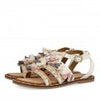 WHITE SANDALS WITH PINK AND GREY POMPONS FOR GIRLS