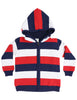 Korango Dragon Lined Chunky Knit Jacket - Red/Navy/White