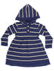 Korango Stars Stripe Hooded Knit Dress - Navy