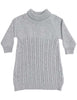 Korango Stars Turtle Neck Cable Knit Dress - Grey Marle