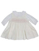 Korango Timeless Hand Smocked/Embroidered Cotton Twill Dress & Blouse - Ivory