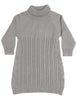 Korango Vamos Vintage Girls Cable Knit Turtle Neck Dress - Grey