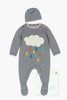 Boboli Rain Cloud Knitwear Romper & Beanie-Grey