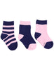 Korango Essentials 3 Pack Socks - Pink/Navy