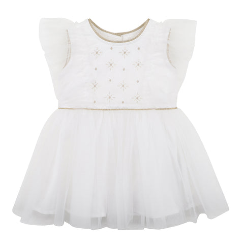Rock Your Baby Winter Magic L/S Circus Dress - Pale Grey