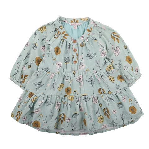 Jacabower Katy Shirt Dress in Pasley Print with Leaves (Size 3-10)