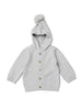 Walnut GABLE KNIT HOOD CARDI PALE GREY MARL