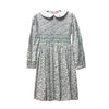 Meleze Hand Smocked Dress in Blue/Green Floral (Size 2-8Y)