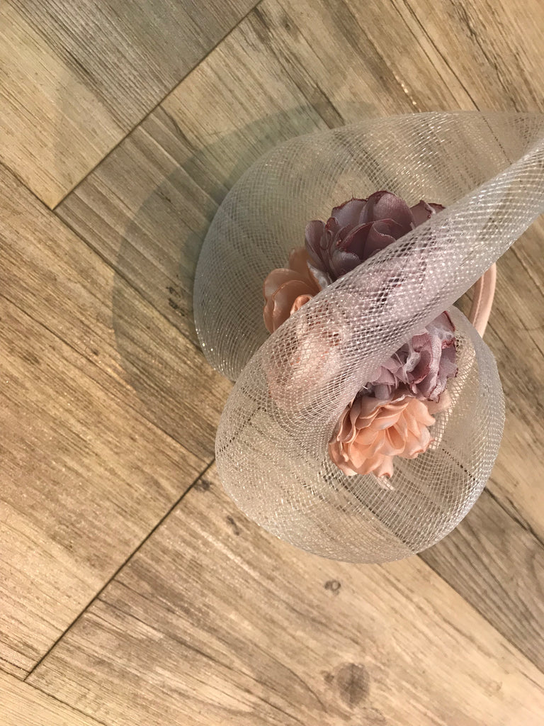 BEGGI Pink Floral Mesh Headband