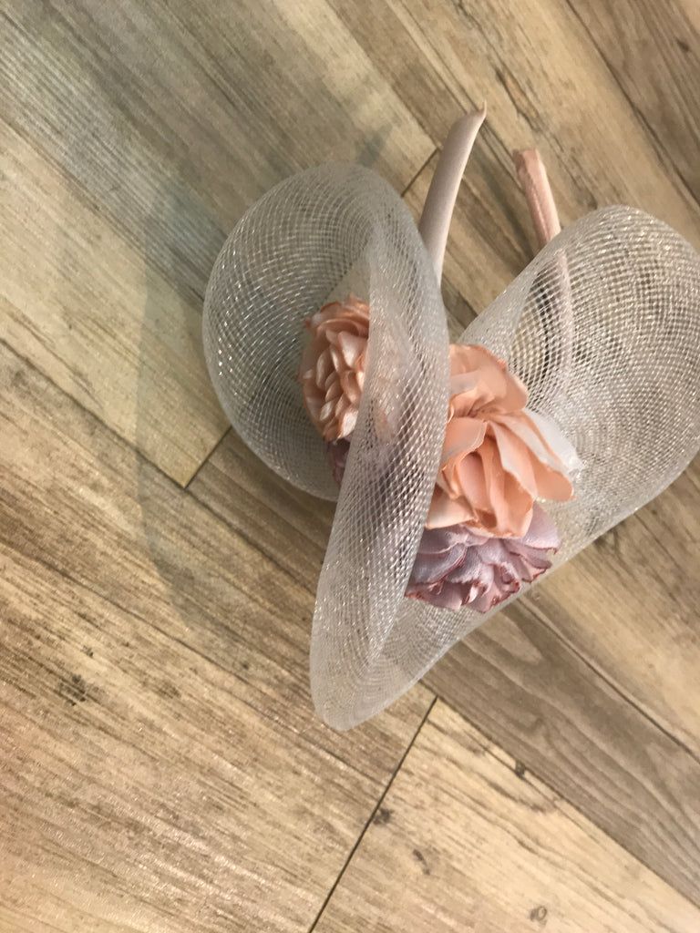 BEGGI Pink Floral Mesh Headband