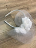 BEGGI White floral Mesh Headband