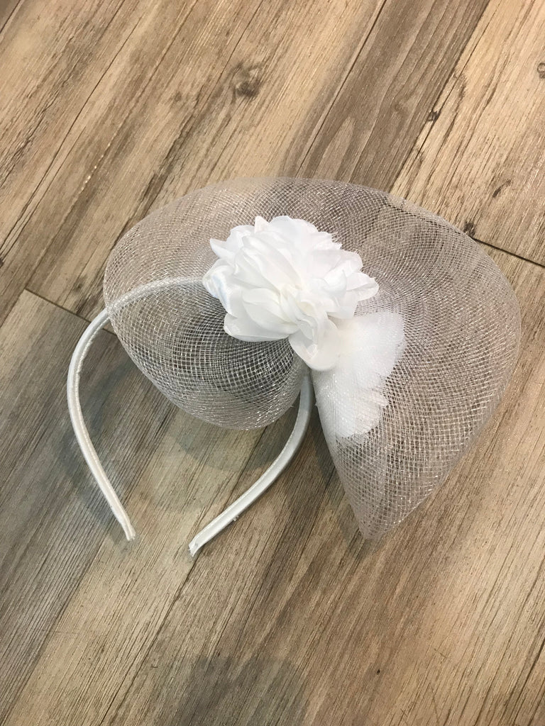 BEGGI White floral Mesh Headband