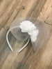 BEGGI White floral Mesh Headband