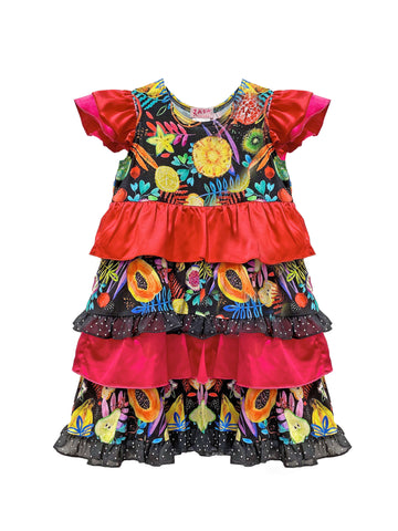 Jacaranda High-Hayley Dress with Belt in Navy Paisley Print (Size 3-12)
