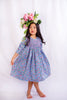 Jacaranda Kids L/S Emma Smocked Dress in Blue Floral