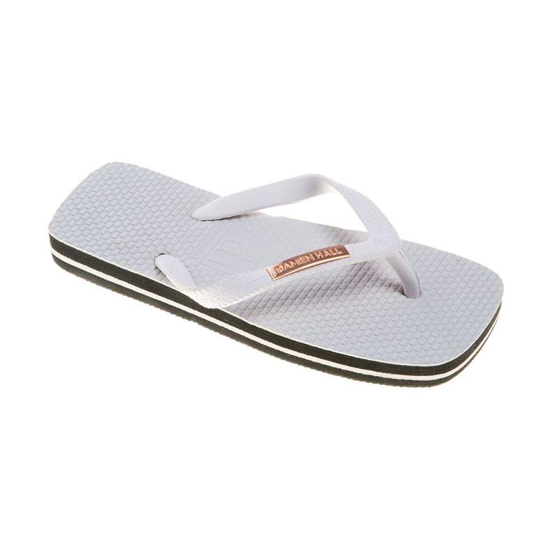 Damien Hall Flip Flops - White (Size 8-1)