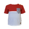 Love Henry Boys Pocket Tee - Red/Blue Stripe (Size 3-12)
