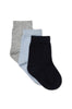 Marquise 3pk Knitted Socks- Navy/Blue/Grey