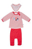 Marquise Top, Leggings & Bib 3pce Red/White Set