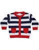 Korango Nautical Stripes Cardigan in Navy/white stripe