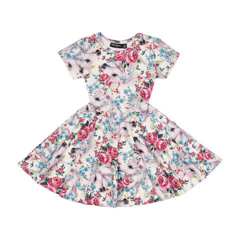 Jacaranda High-Hayley Dress with Belt in Navy Paisley Print (Size 3-12)