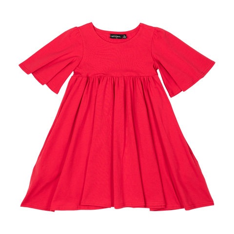 Meleze Hand Smocked Dress- Red Floral