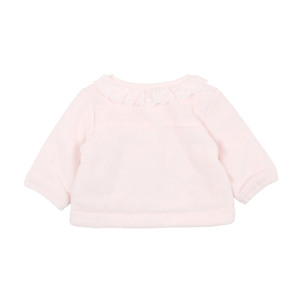 Bebe Penny Print Velour Jacket in Barely Pink (3M-2)