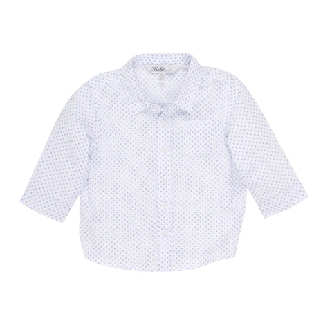 Boboli Boys Linen Polo Shirt- White