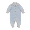 Bebe Jude Stripe Knit Romper - Blue Stripe