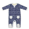 Marquise Navy Print Footed Studsuit