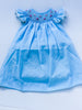 Vintagespired Emma Smocking Dress in Aqua Blue