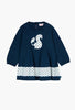 Boboli Squirrel Dress- Navy/White