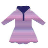 Korango Hearts Knit Dress - Pink Stripe (Size 6M-8)