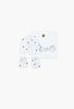 Boboli Baby Beanie & Mittens Set- White & Navy Crown Print