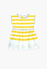 Boboli Satin Yellow Stripe Dress